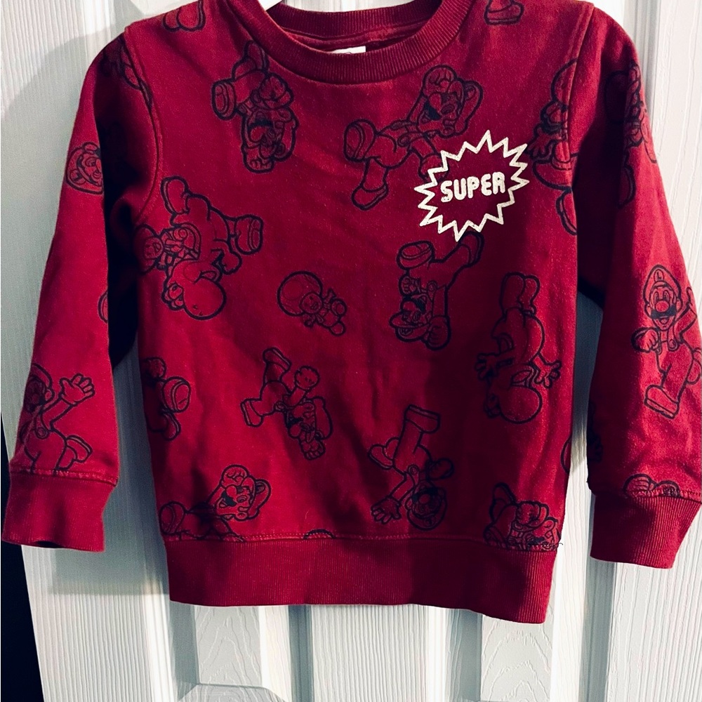 Boys burgundy Super Mario Hoodie